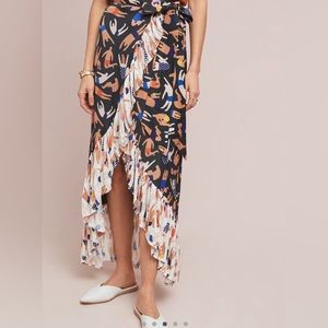 Anthropologie Azulu Swimmer Maxi Wrap Skirt